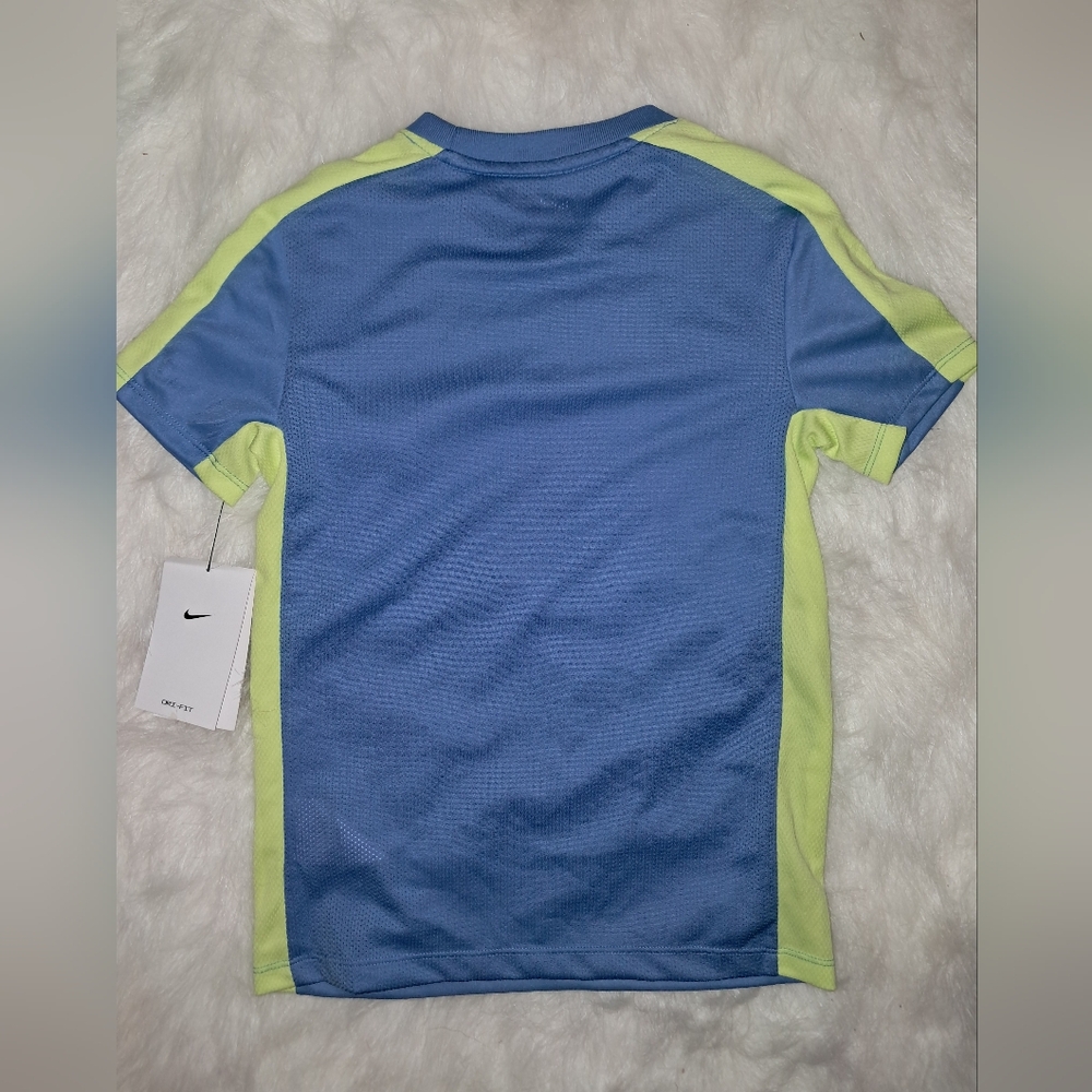 Nike Dri-FIT Lime Green And Blue Tshirt - Picture 3 of 4